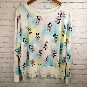 Disney Mickey Mouse Pastel Tie Dye Long Sleeve Shirt Junior XL 16/18